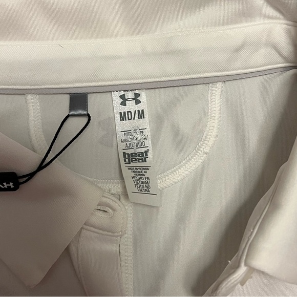 NWT Under Armour Heat Gear Women's White Golf Polo Shirt M UPF 50 - Picture 5 of 13